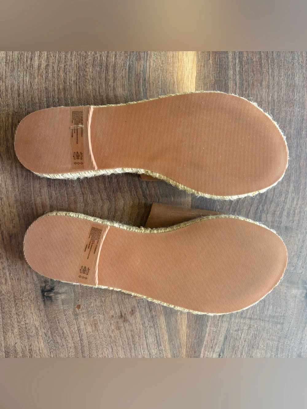 Abercrombie & Fitch New! Brown Slide Sandals with Espadrille Stitching size 38